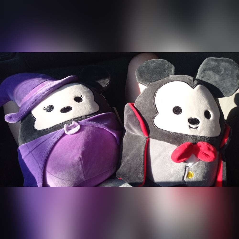 (Set of 2)Squishmallows Halloween Vampire Mickey & Witch Minnie